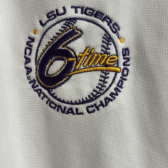 LSU NCAA White Polo Shirt Size Medium - Picture 4 of 10